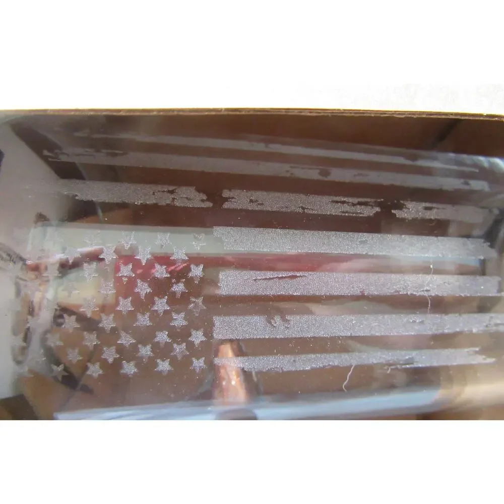 BenShot Original Pint Glass Real .50 BMG Bullet US Flag 16oz NEW in Box Made USA